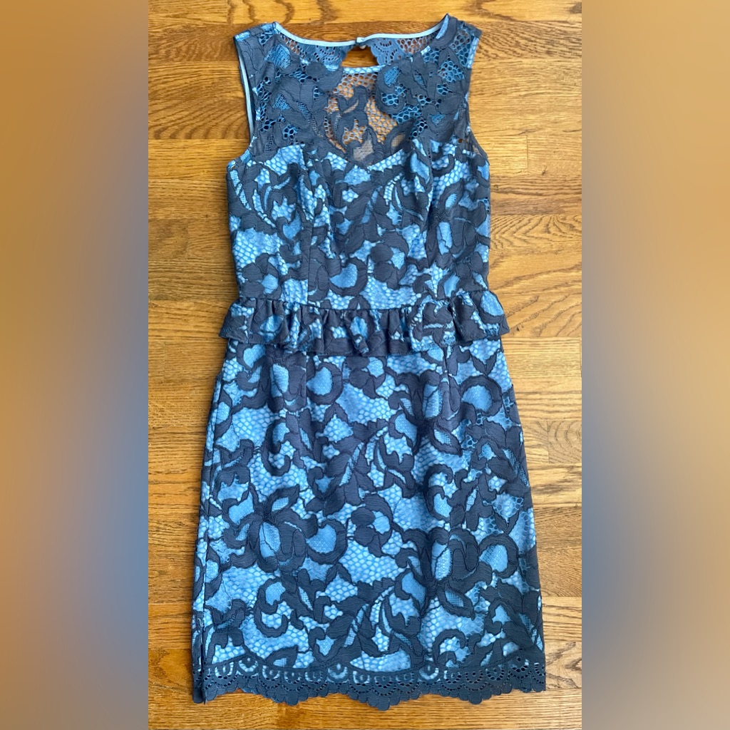 Lilly Pulitzer Navy Lace Overlay Blue Dress